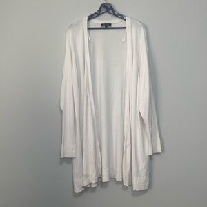 Lily Morgan Lightweight Open-Front Women's Cardigan Sweater - White 3X